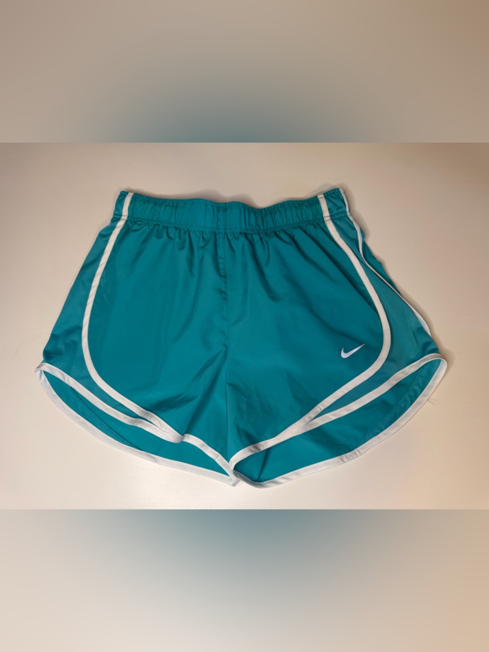 Nike Women's Size Small Teal Athletic Shorts with White Trim